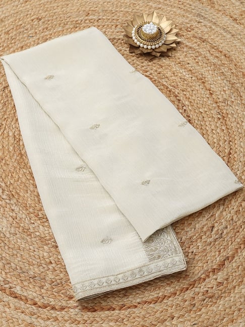 Soch Womens Off White Regular Fit Floral Tissue Dupatta-picture-31