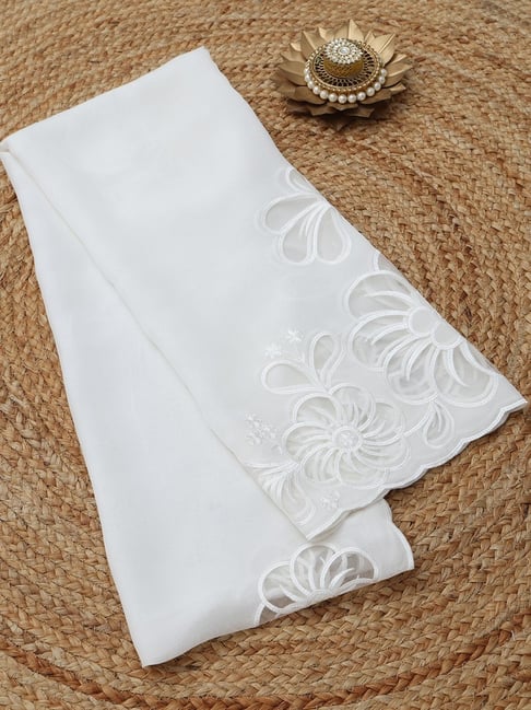 Soch Womens White Regular Fit Embroidered Organza Dupatta-picture-28