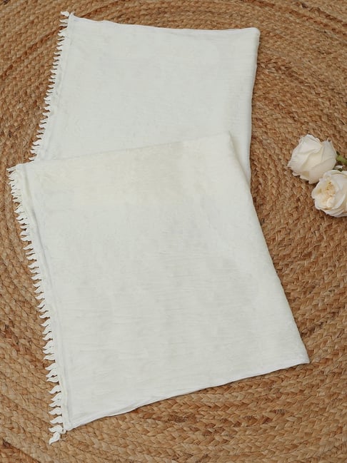 Soch Womens White Regular Fit Woven Design Chiffon Dupatta-picture-20