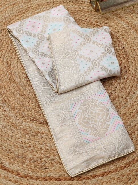 Soch Womens Off White Regular Fit Ethnic Motifs Blended Dupatta-picture-33