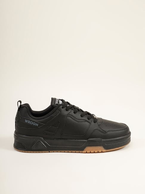 wrogn men's black sneakers