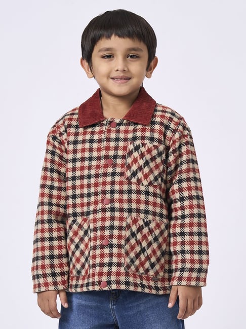 Ed-a-Mamma Multicolor Cotton Regular Fit Checks Jacket-image-49
