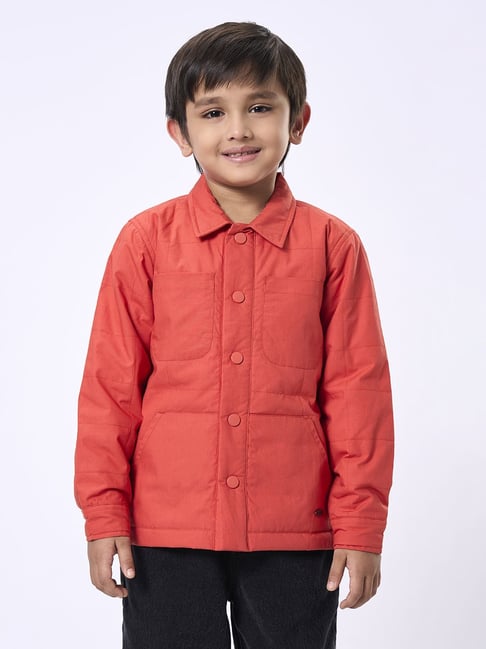 Ed-a-Mamma Orange Cotton Regular Fit Jacket-image-44