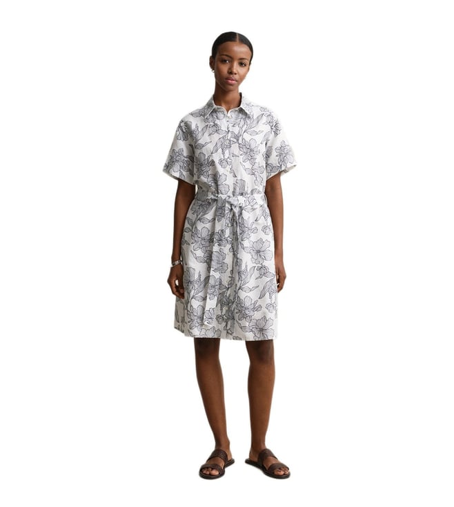 gant linen dress GANT Women Linen Short Sleeve Shirt Dress (36) Blue