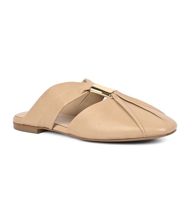 Vanilla Moon Women's Yael Ruched Beige Mules