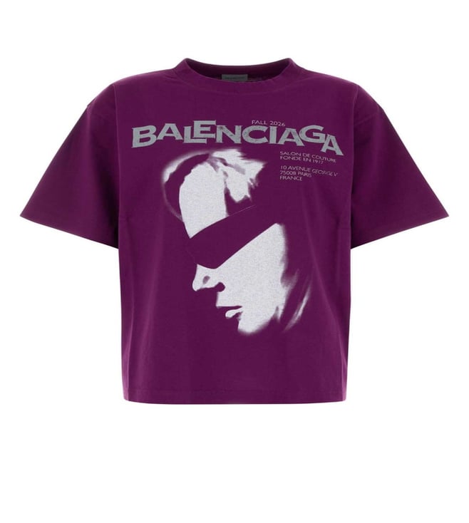 Balenciaga Black Paris Rhinestone Cotton T-Shirt