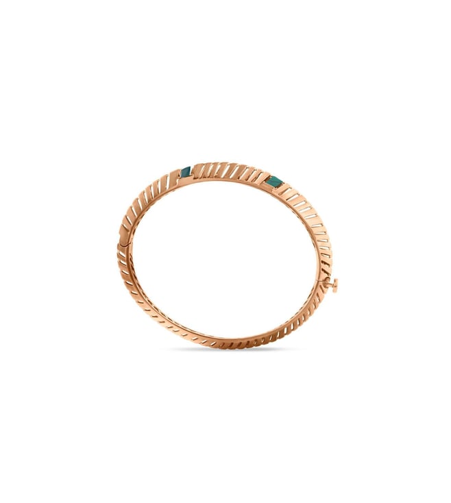 ZOYA Rose Gold Emergence Poise Malachite Oval Bangle