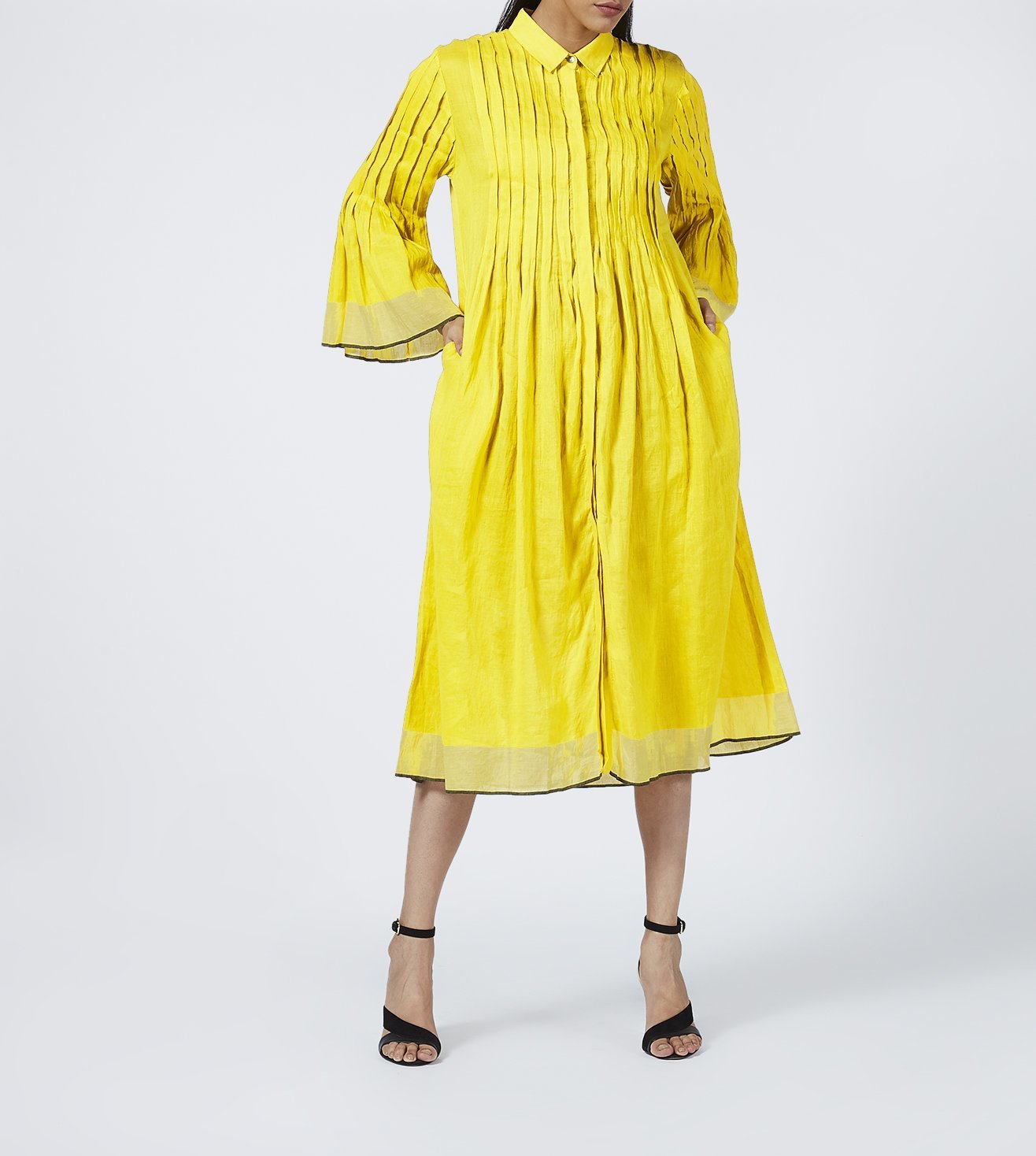yellow collared dress