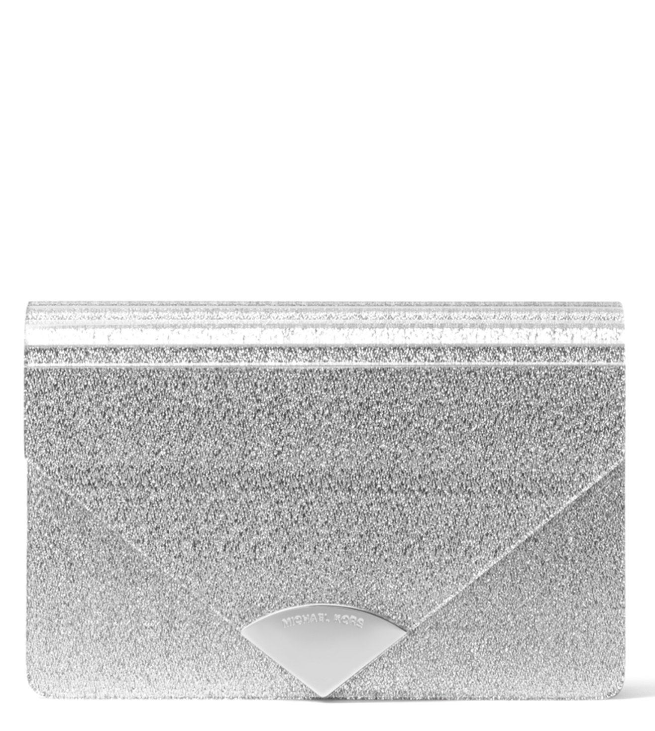 michael kors silver clutch