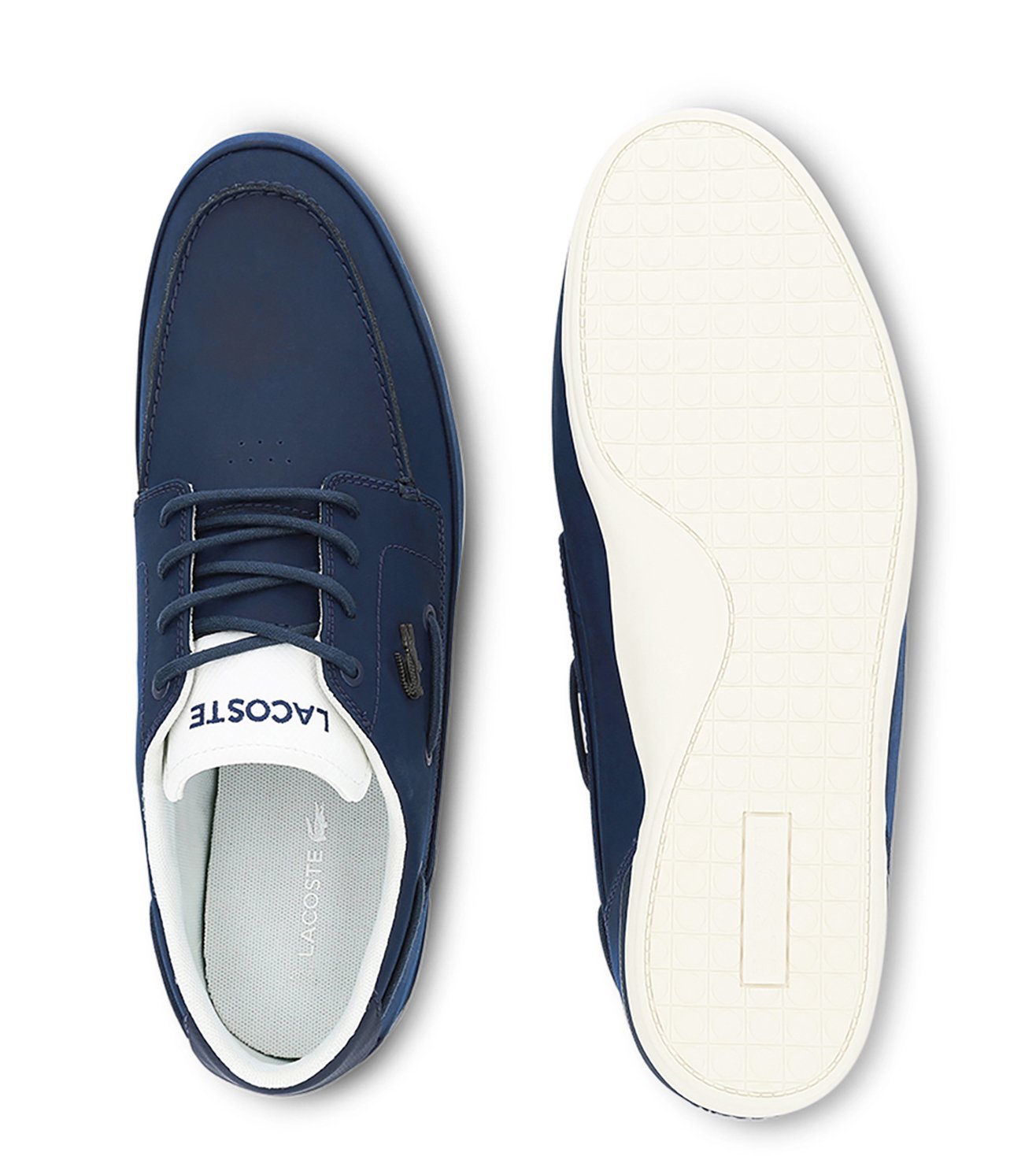 lacoste marina leather deck shoes