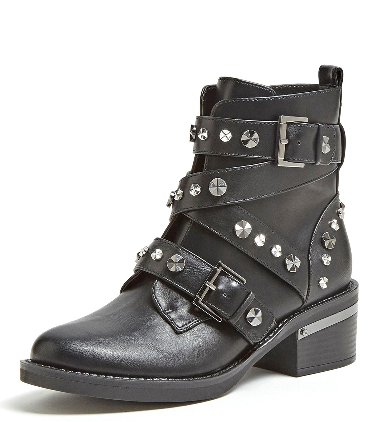 guess black leather boots