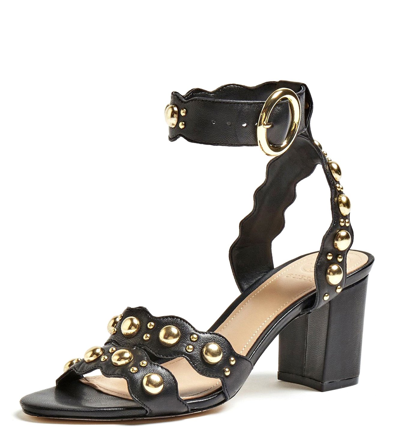 guess black sandal heels