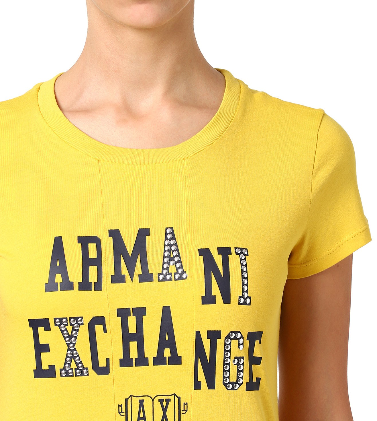 yellow armani exchange shirt