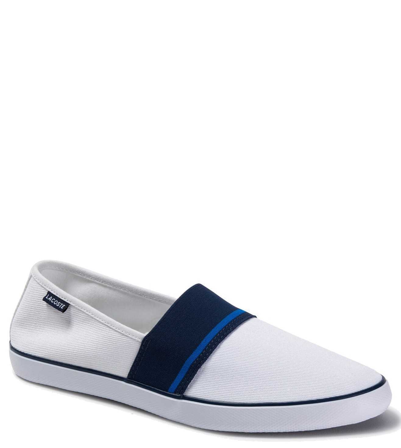 lacoste mens white slip ons