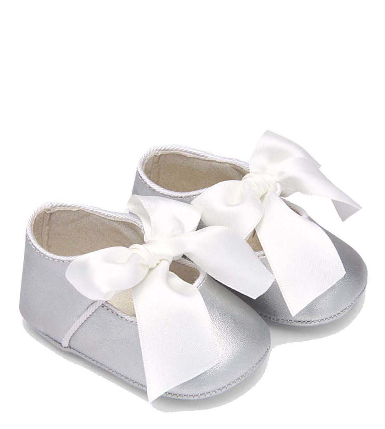 newborn silver shoes