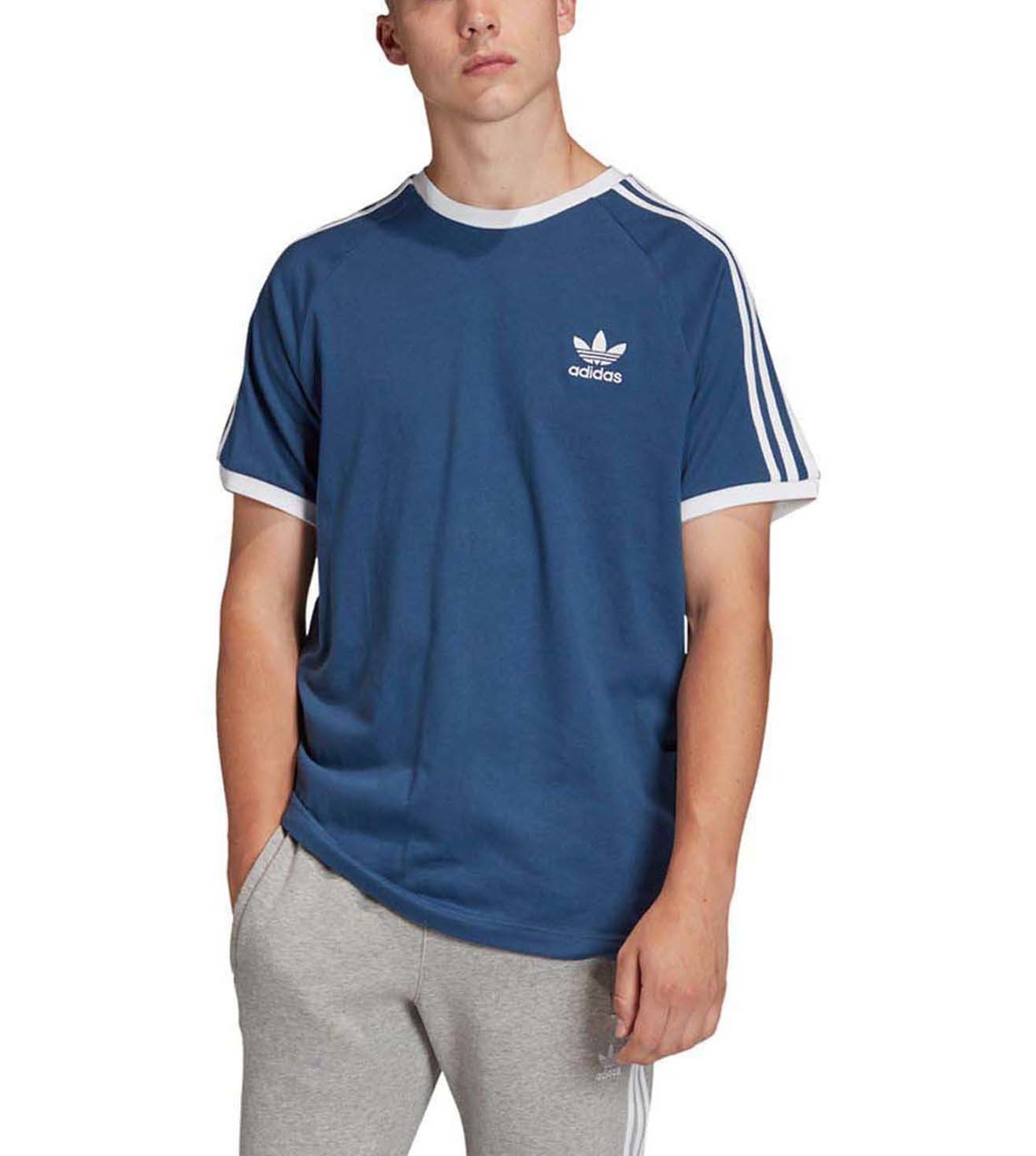 Buy Adidas Originals Blue Regular Fit 3-Stripes Sports T-Shirt for Men  Online @ Tata CLiQ Luxury