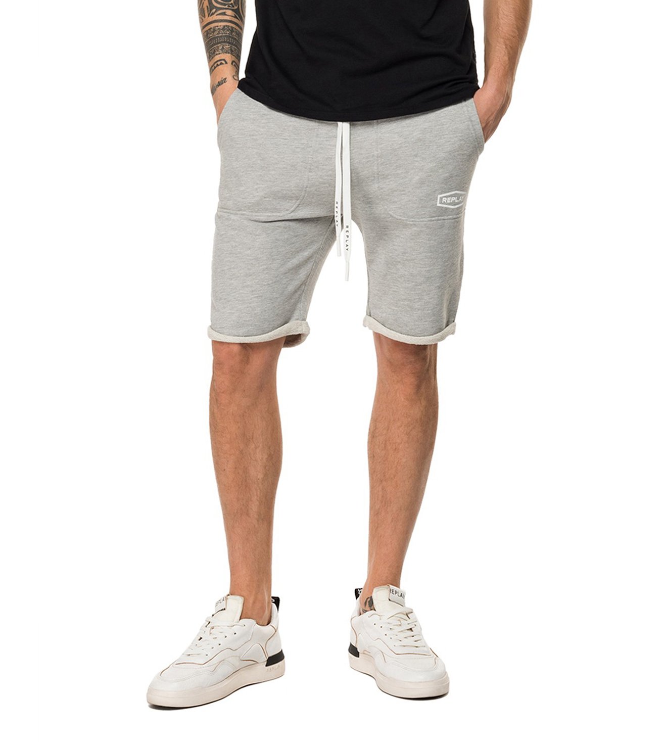 slim fit fleece shorts