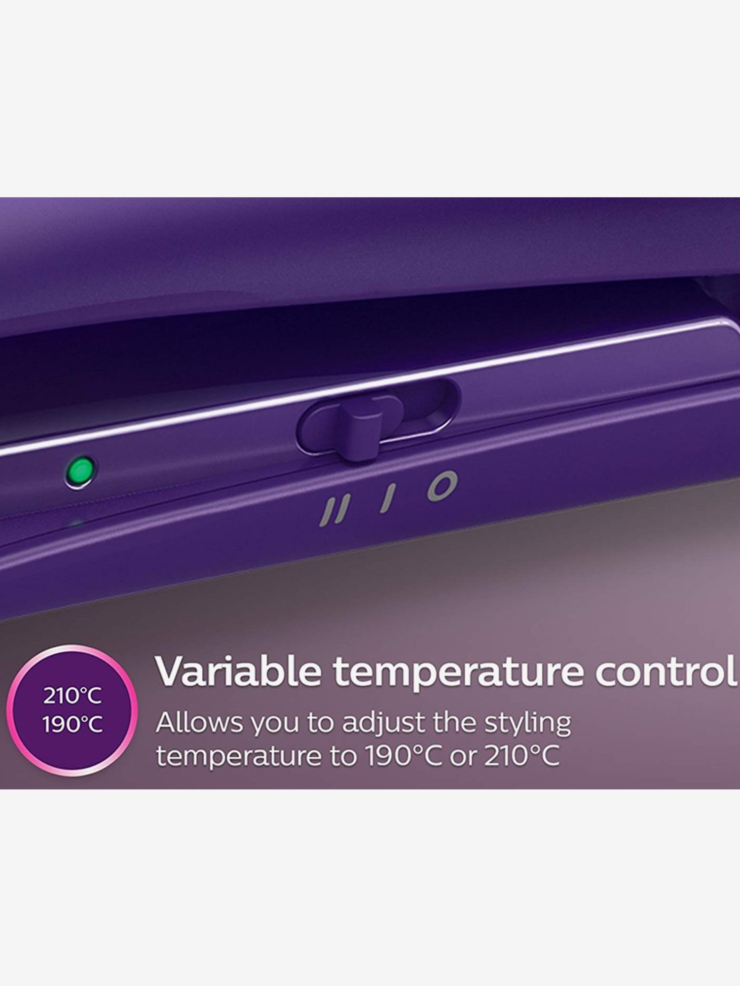 Philips Hp8318/00 Kerashine Temperature Control Hair Straightener (Purple)