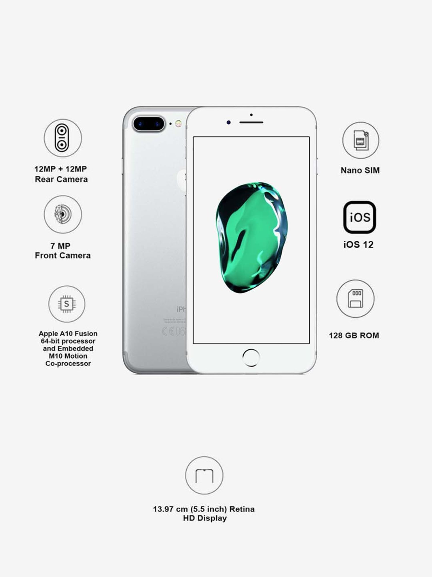 Buy Apple Iphone 7 Plus 128 Gb Silver Online At Best Price At Tata Cliq