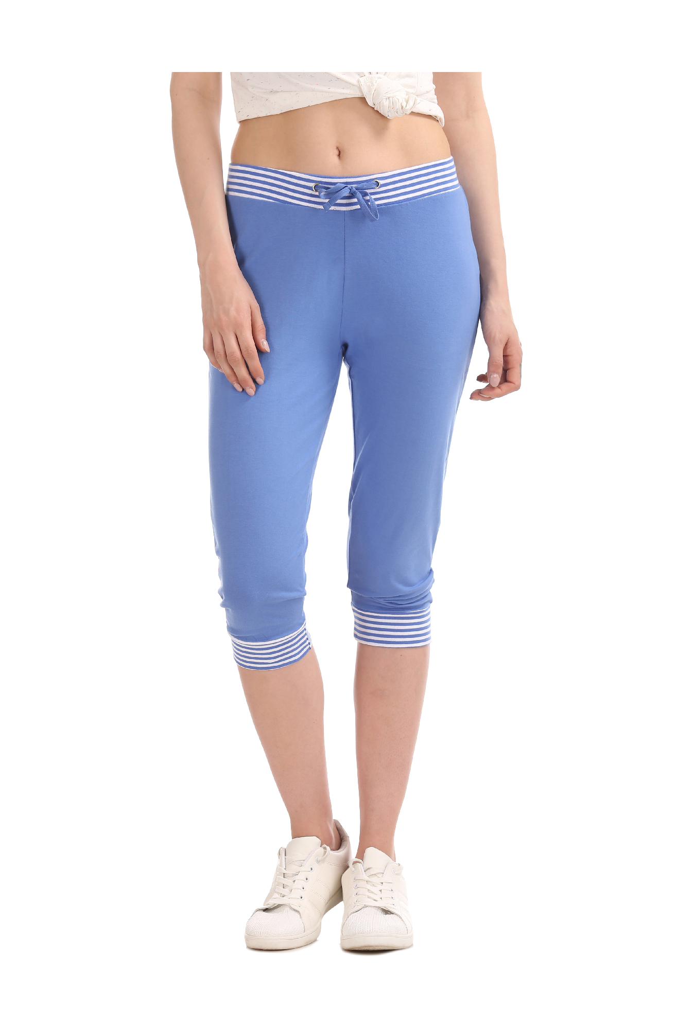 Buy Sugr Blue Regular Fit Capris for Women Online @ Tata CLiQ