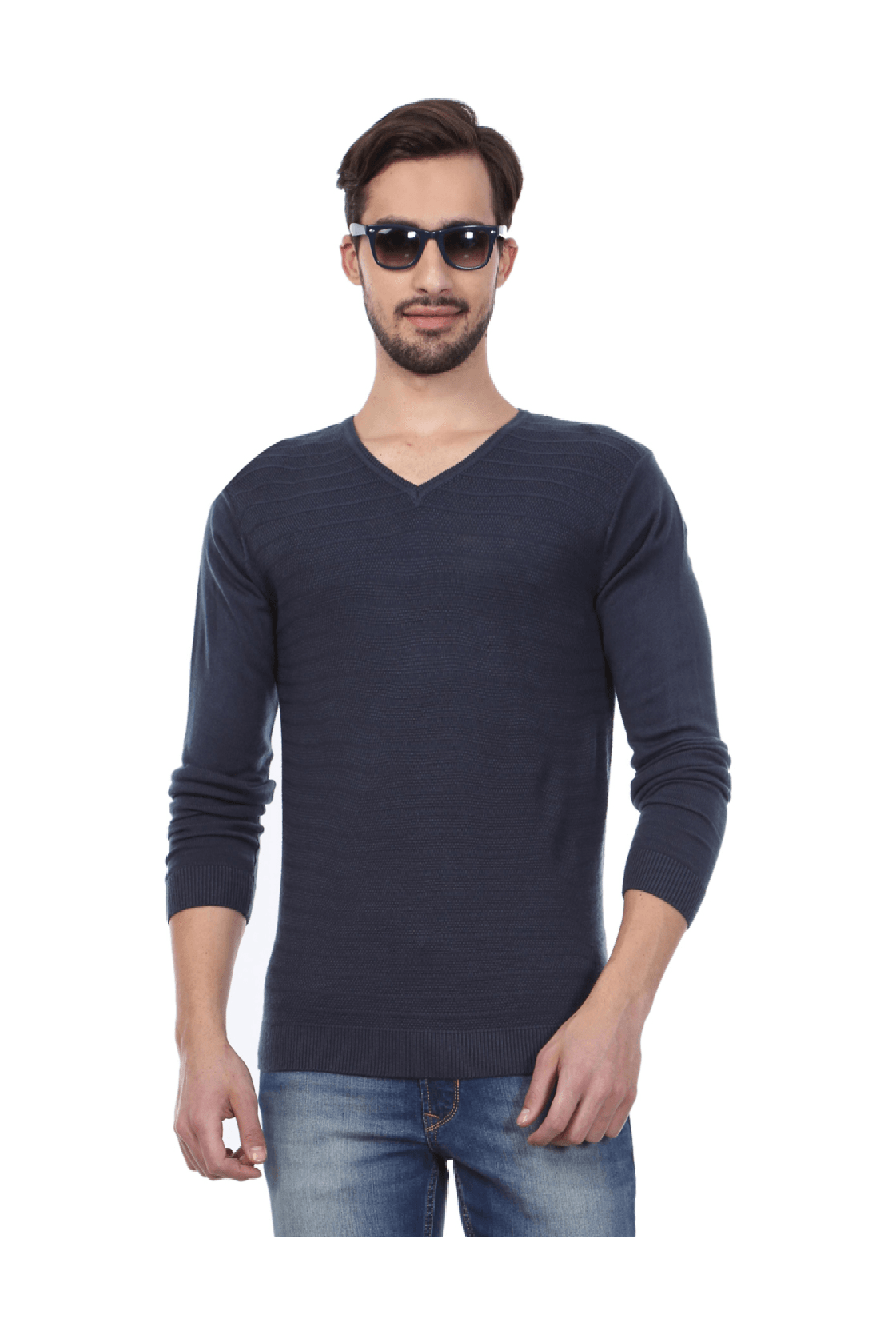 Buy Peter England Sky Blue V Neck Sweater for Men's Online @ Tata CLiQ