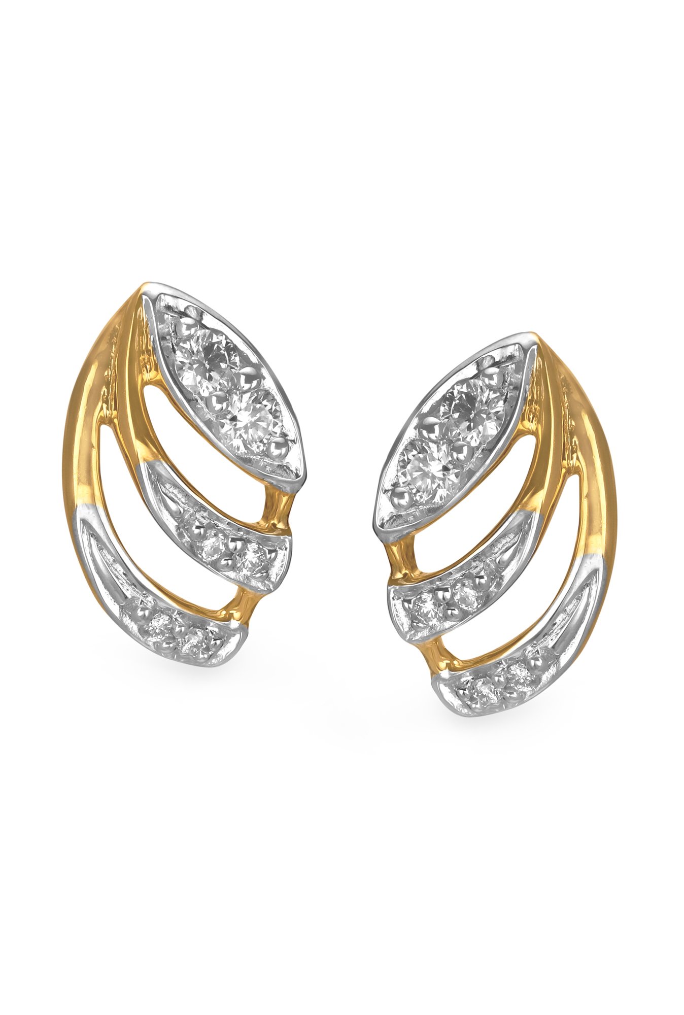 Textured Gold and Diamond Hoop Bali Earrings