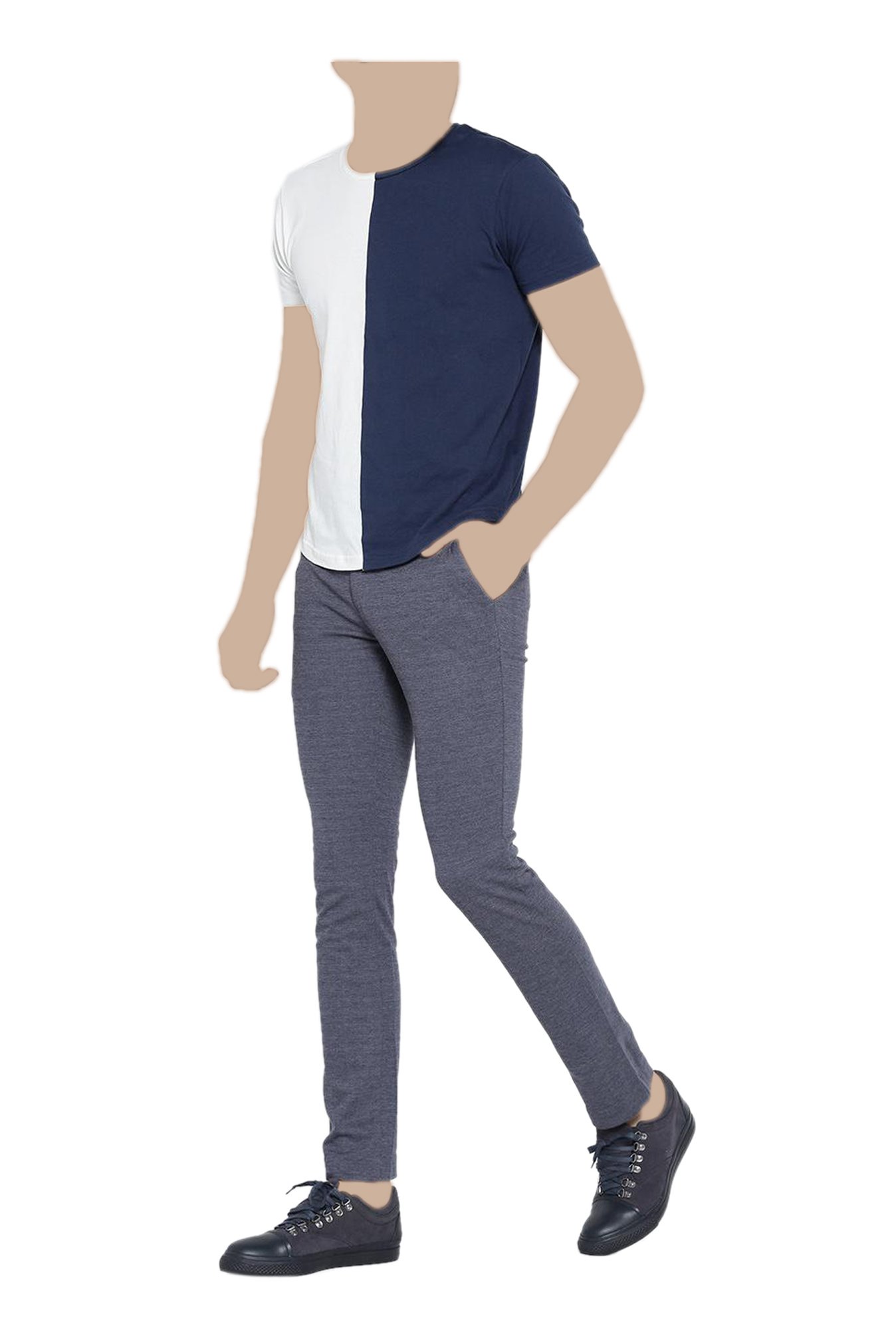 United Colors of Benetton Casual Trousers  Buy United Colors of Benetton  Men Grey Solid Slim Fit Trouser Online  Nykaa Fashion