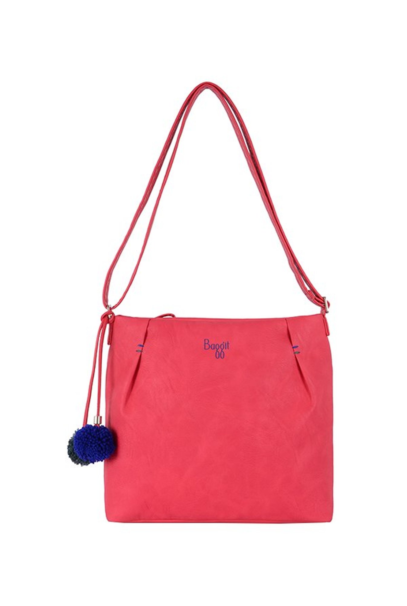 baggit red solid sling bag