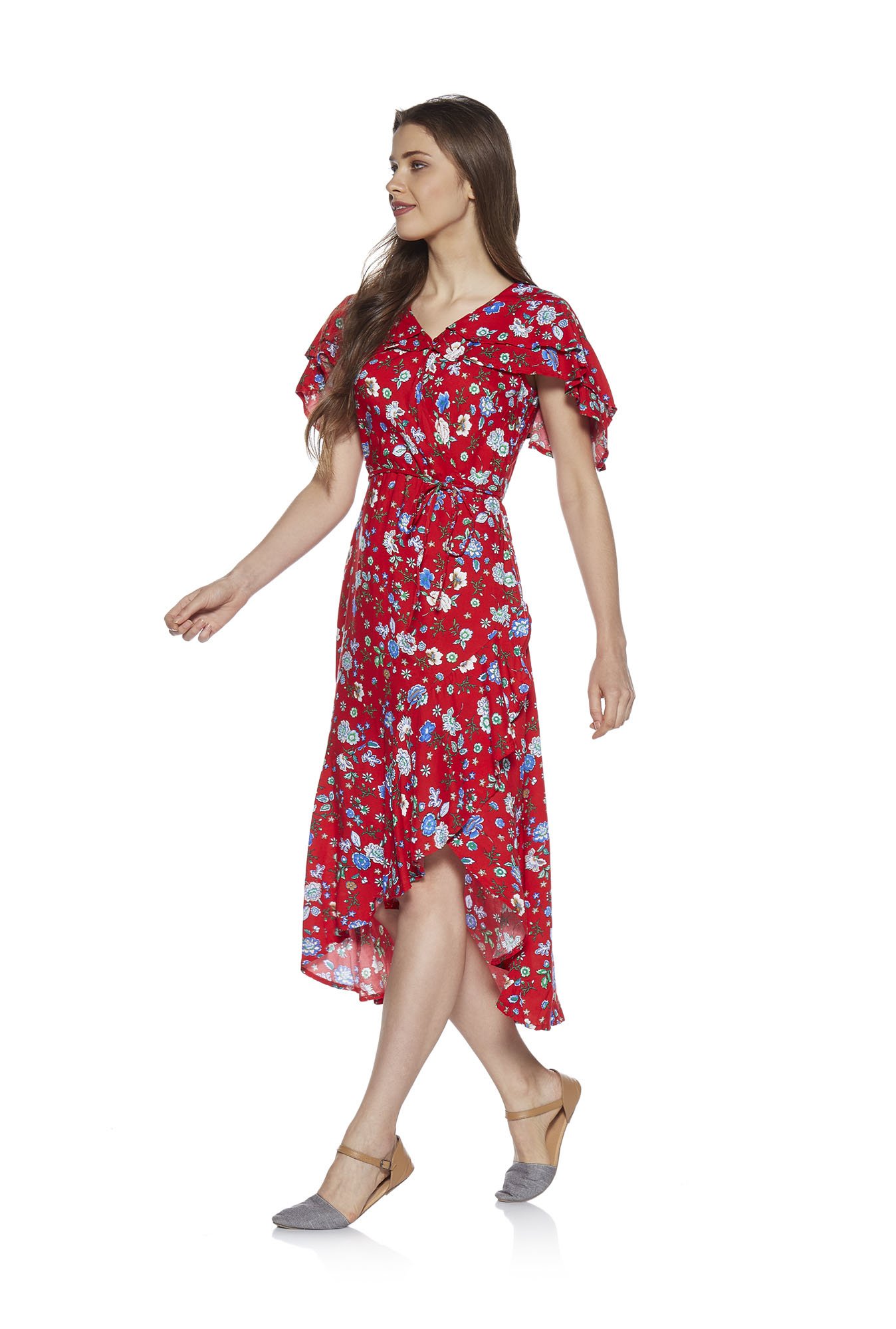 Asymmetrical Floral Dress