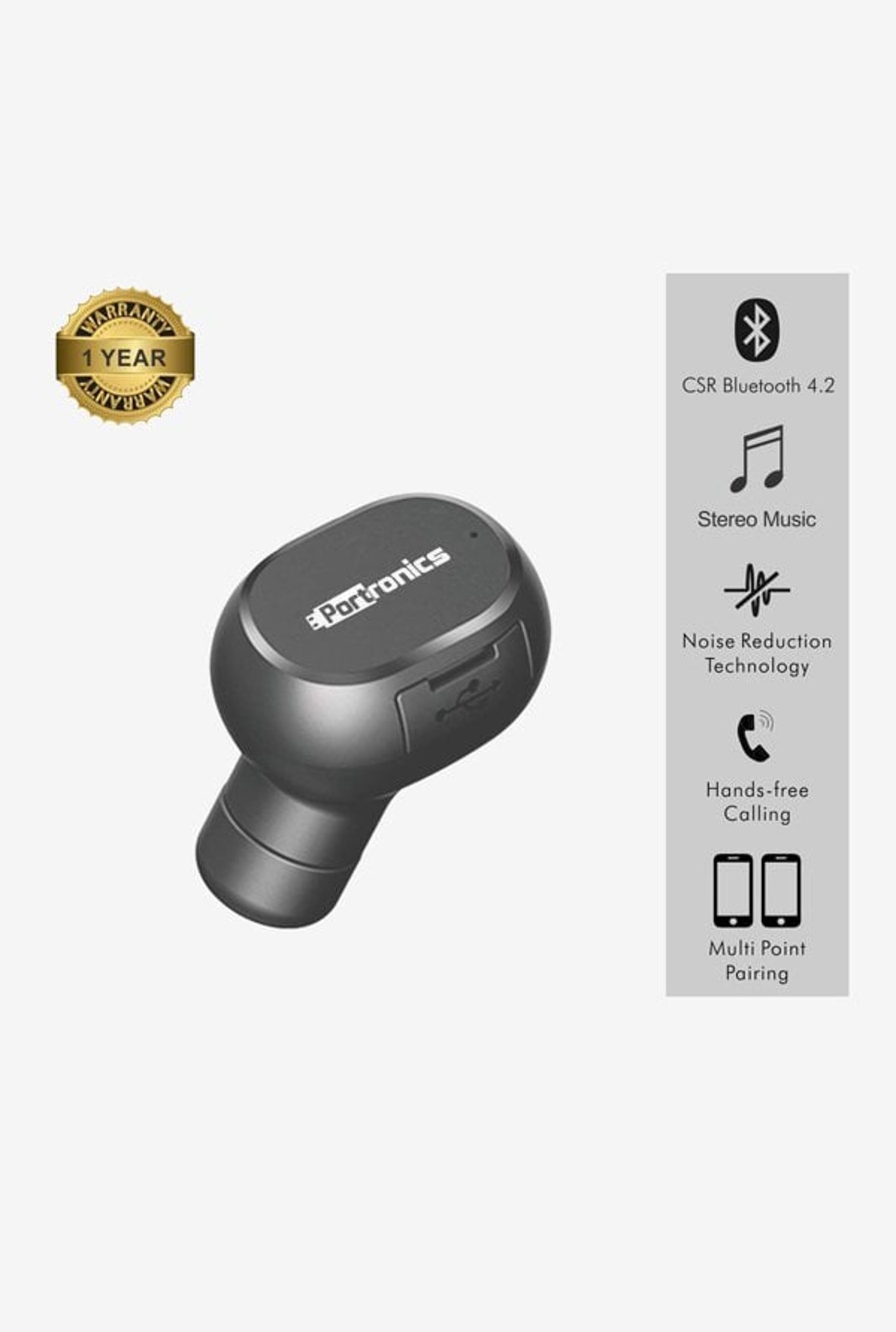 Portronics best sale earbuds single