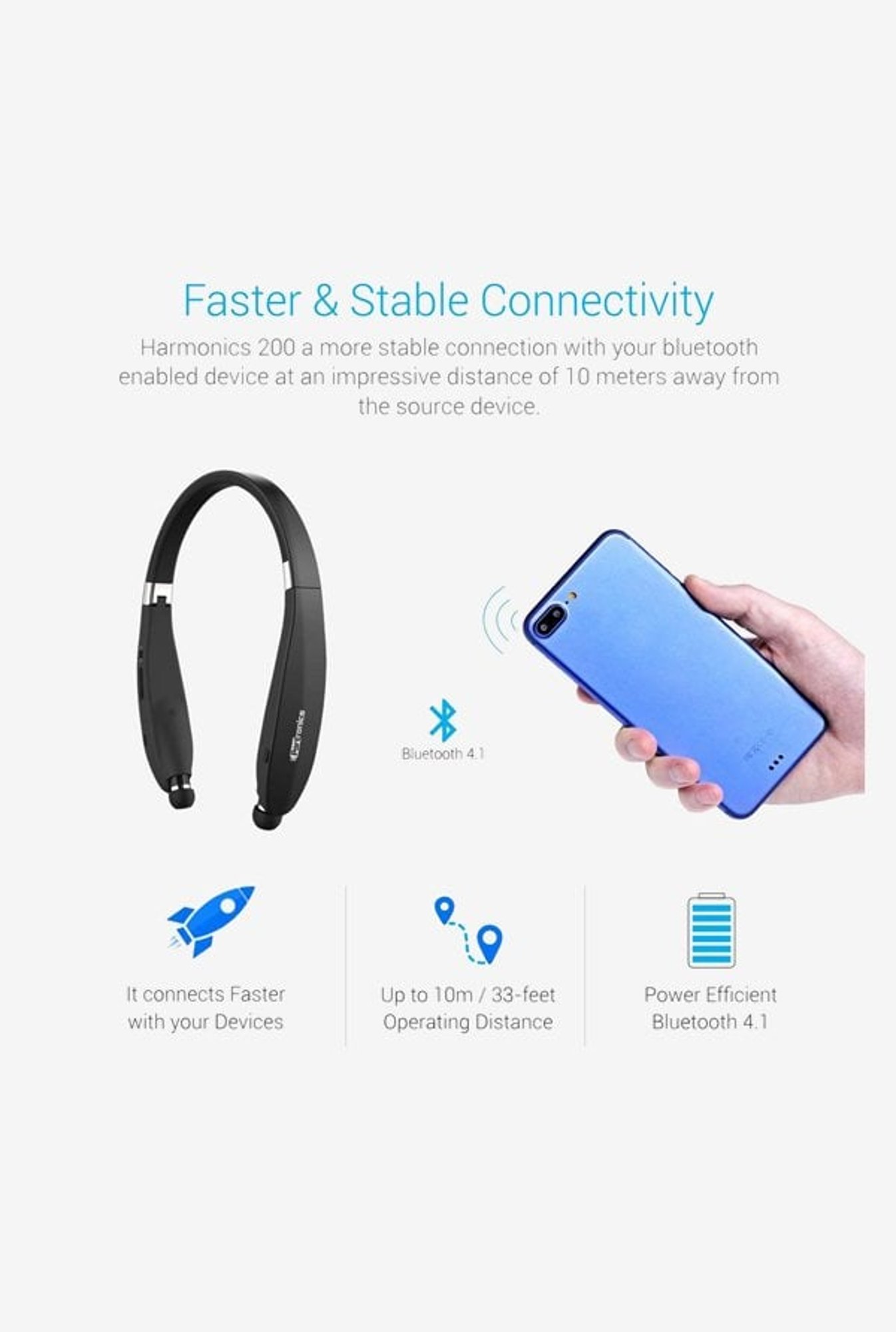 Portronics Harmonics 200 Wireless Bluetooth Neckband Earphone For