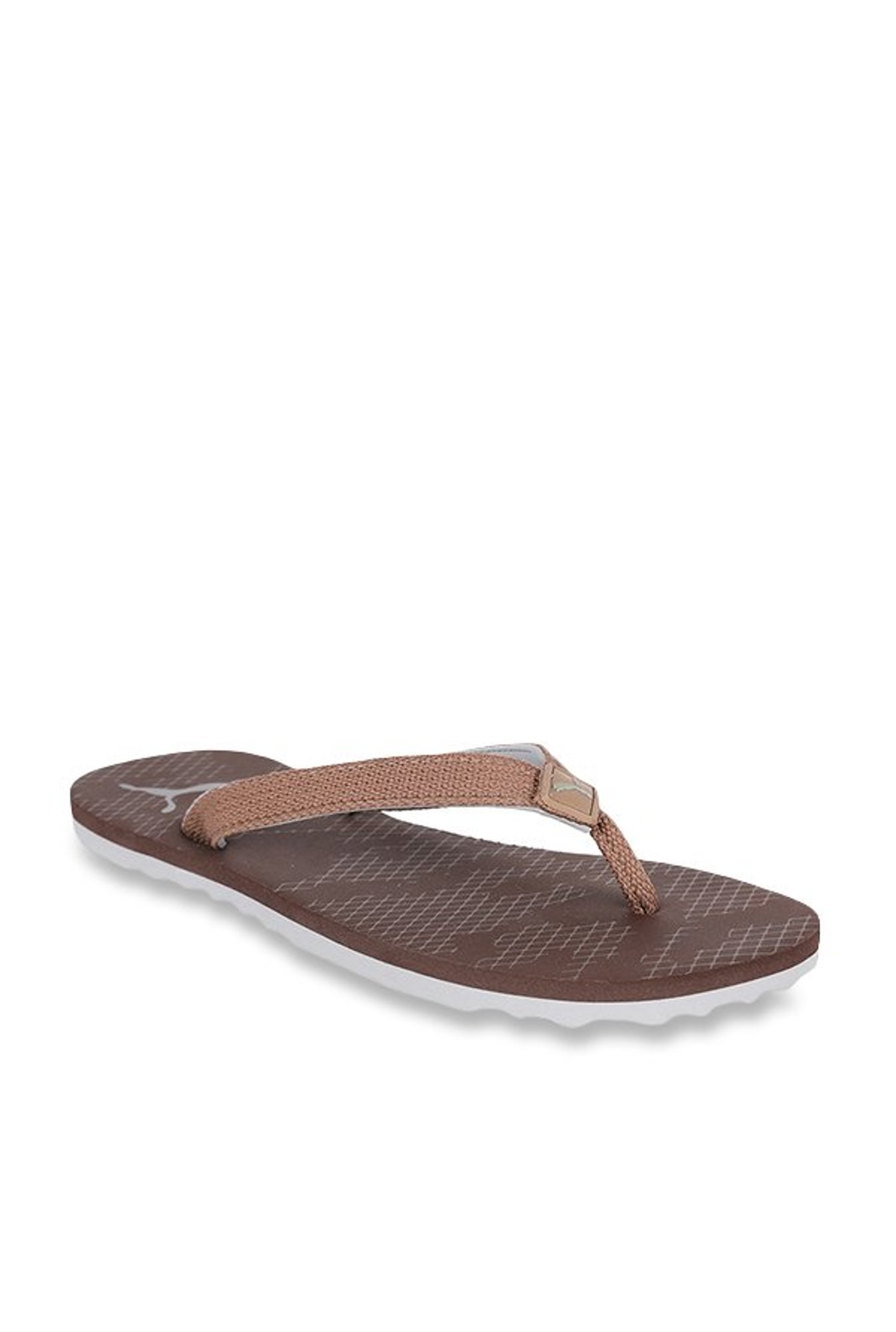 puma brown flip flops