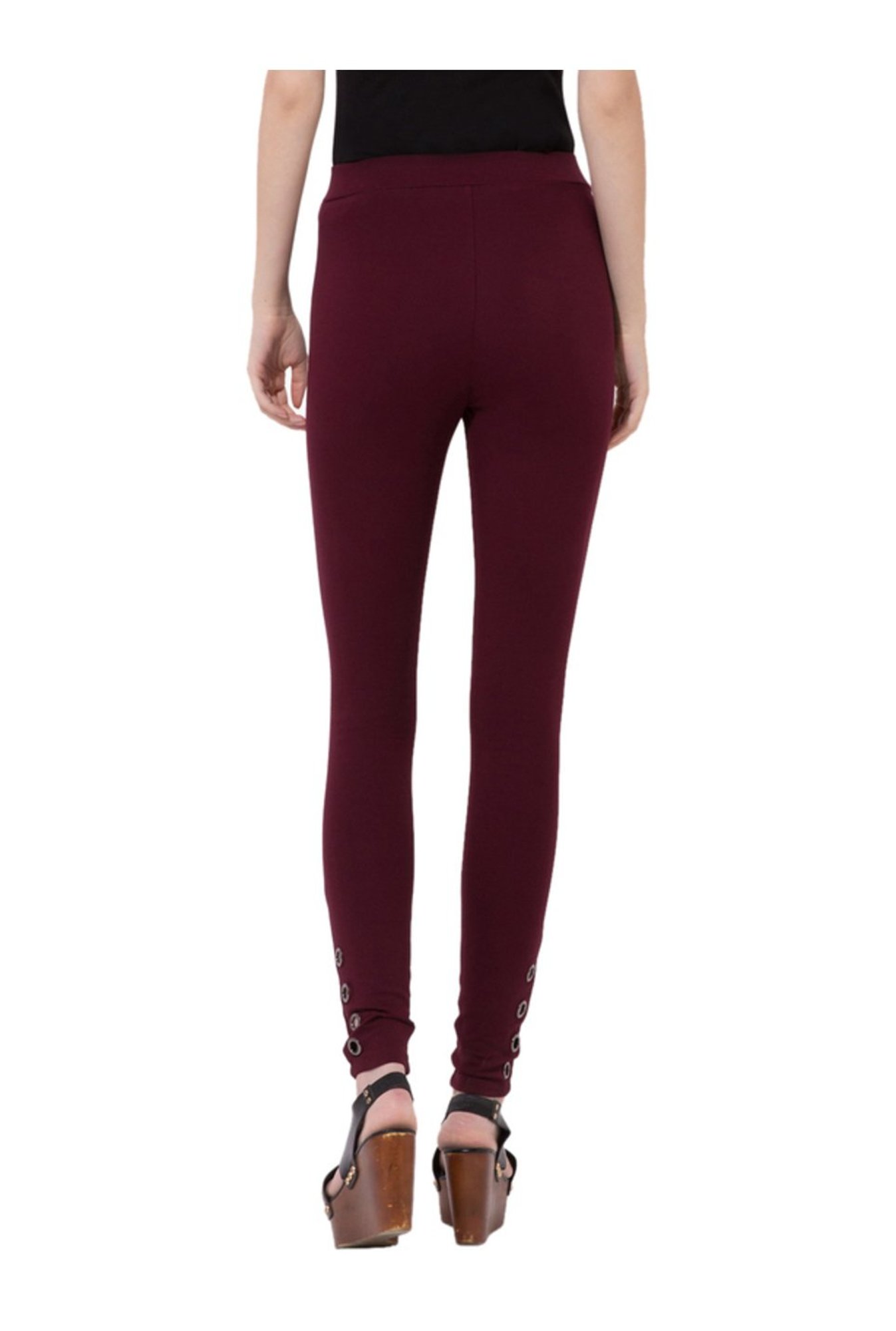 Buy Kazo Maroon Slim Fit Jeggings for 