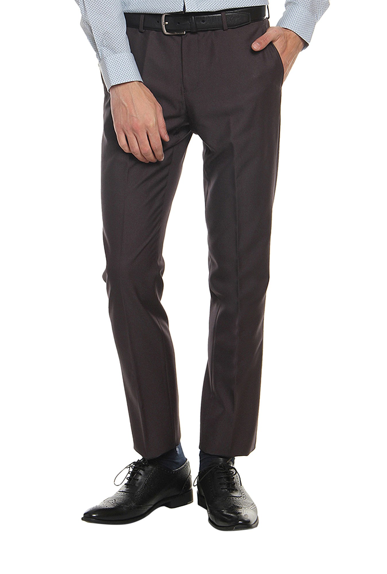 Arrow Newyork Men Flat Front Check Formal Trousers Dark Grey 30 in  Chennai at best price by Urban Touch Showroom  Justdial
