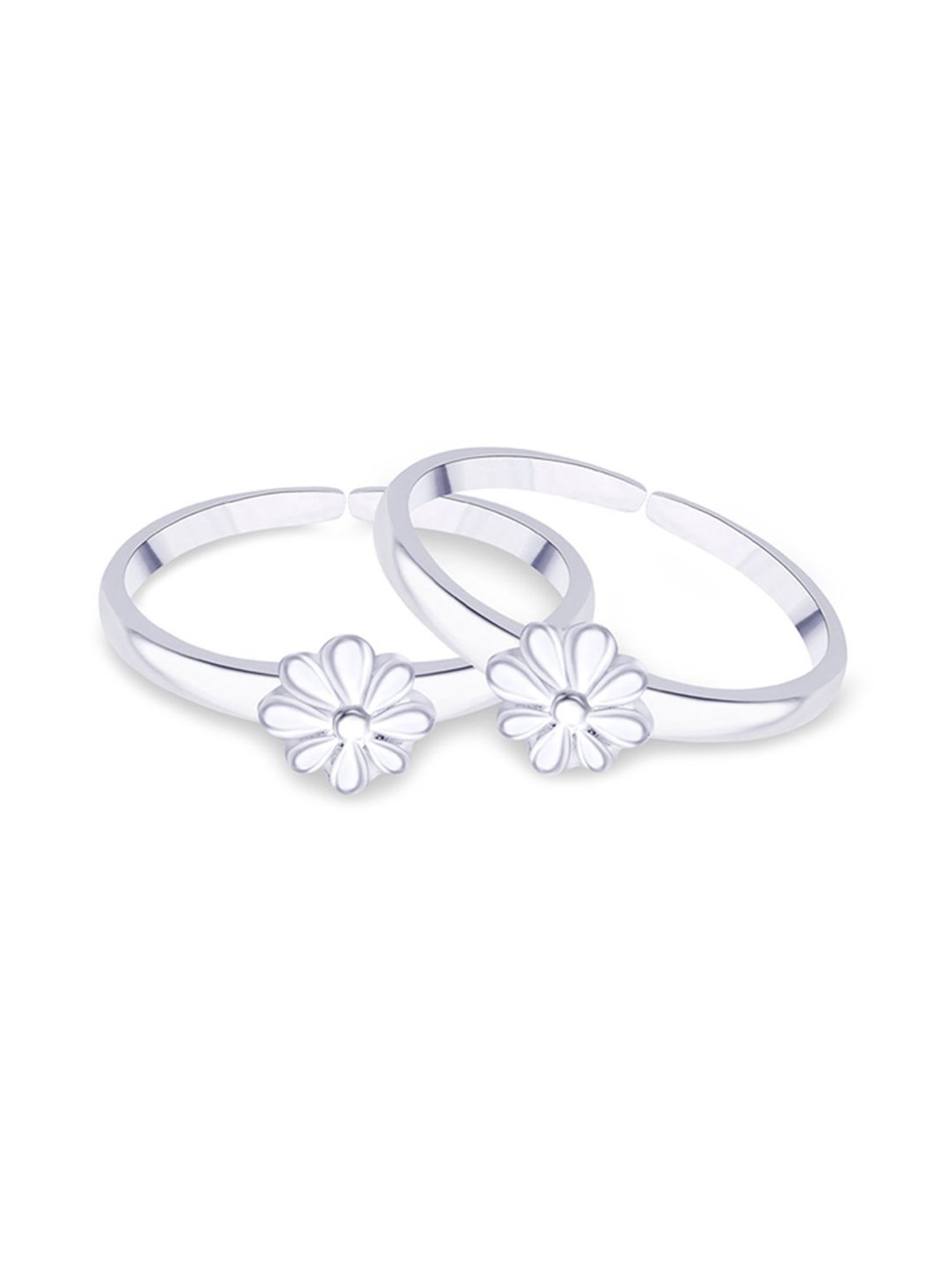 Buy Taraash Floral 92.5 Sterling Silver Toe Ring Online At Best ...