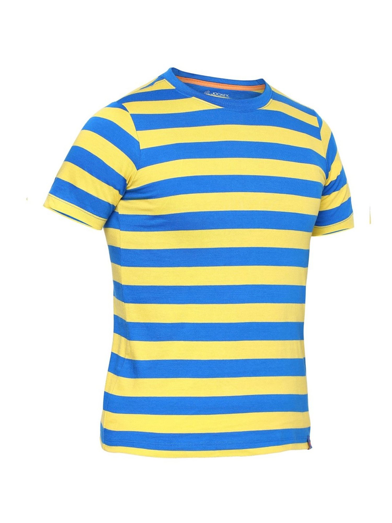 striped yellow and blue shirt