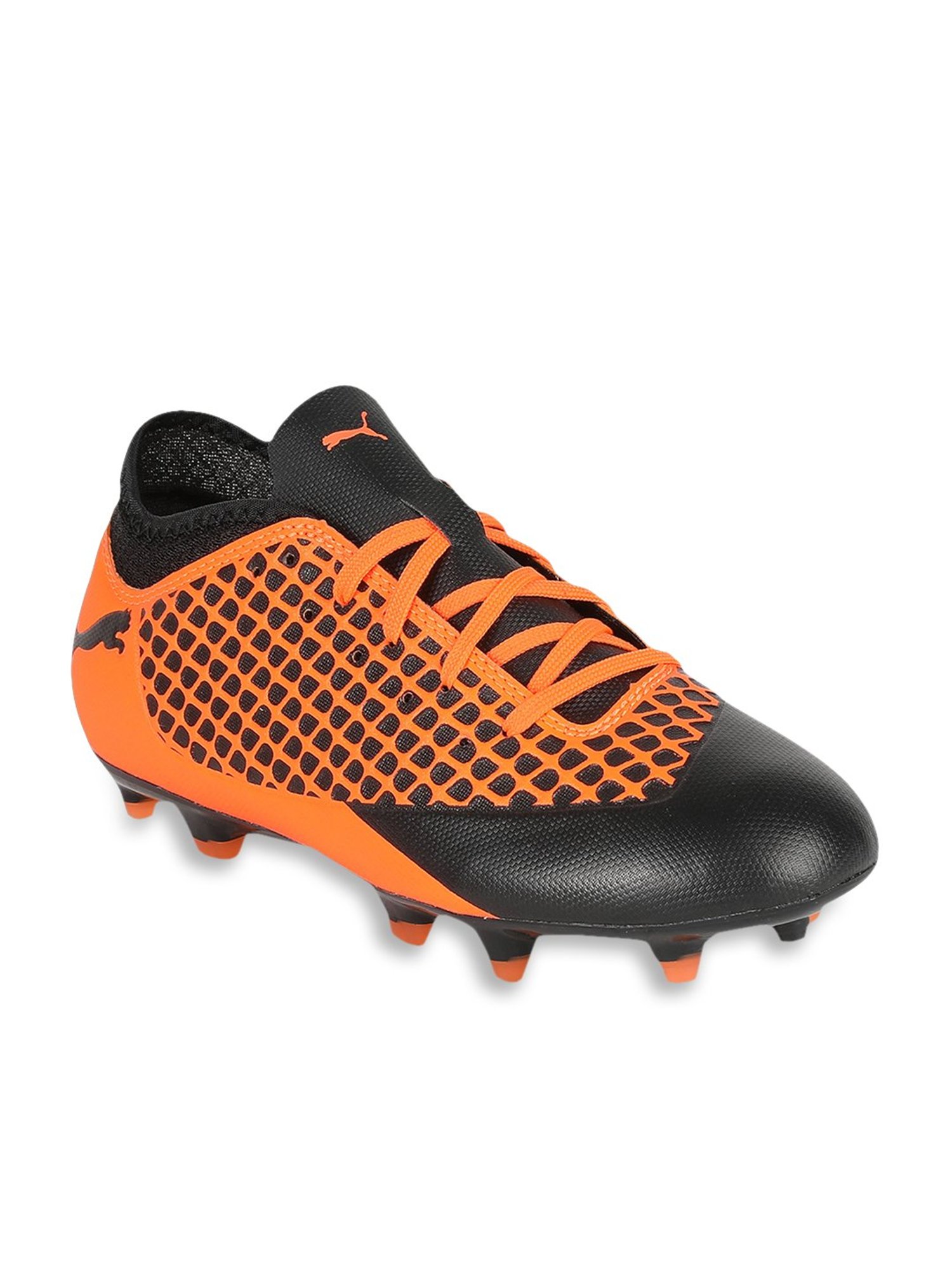 kids orange football cleats