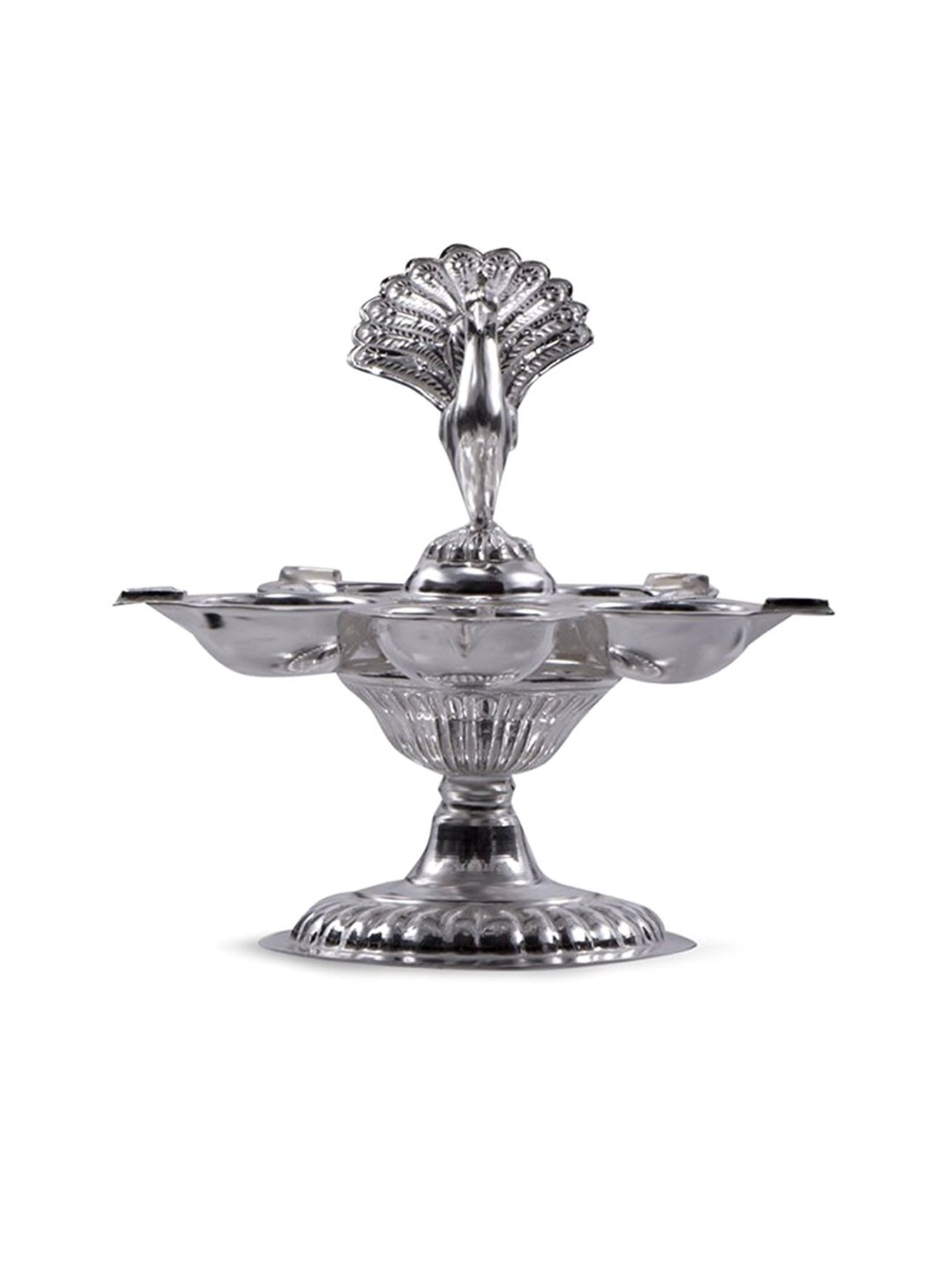 92.5 Silver Peacock Deepam Stand