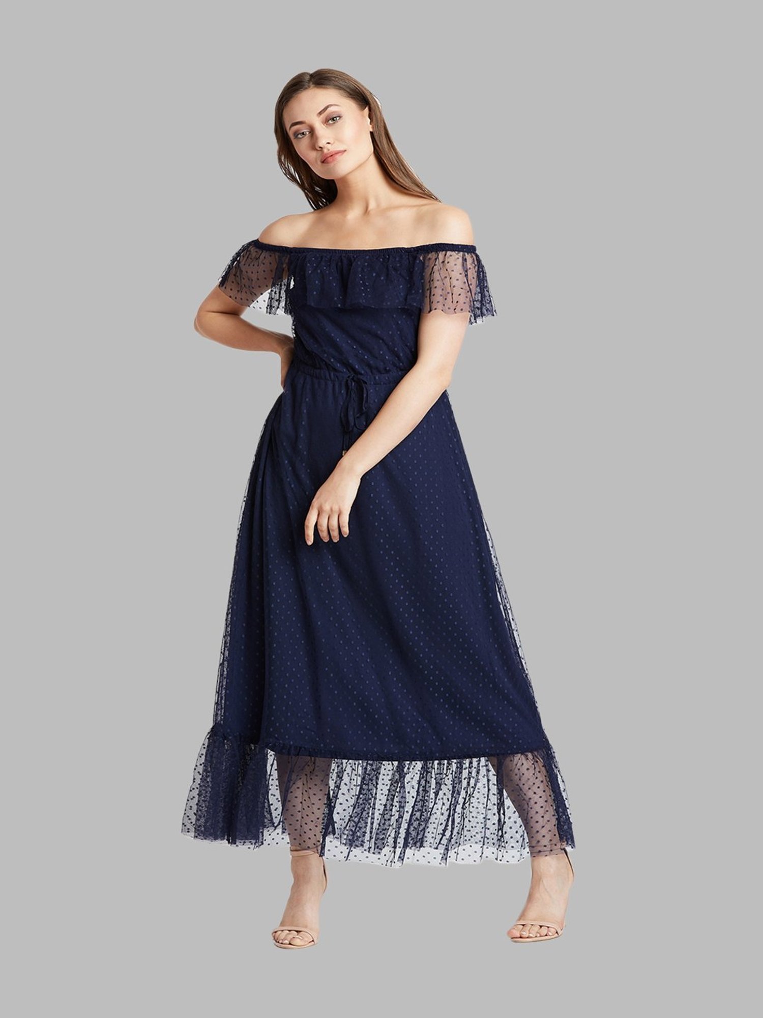 lace maxi dress navy