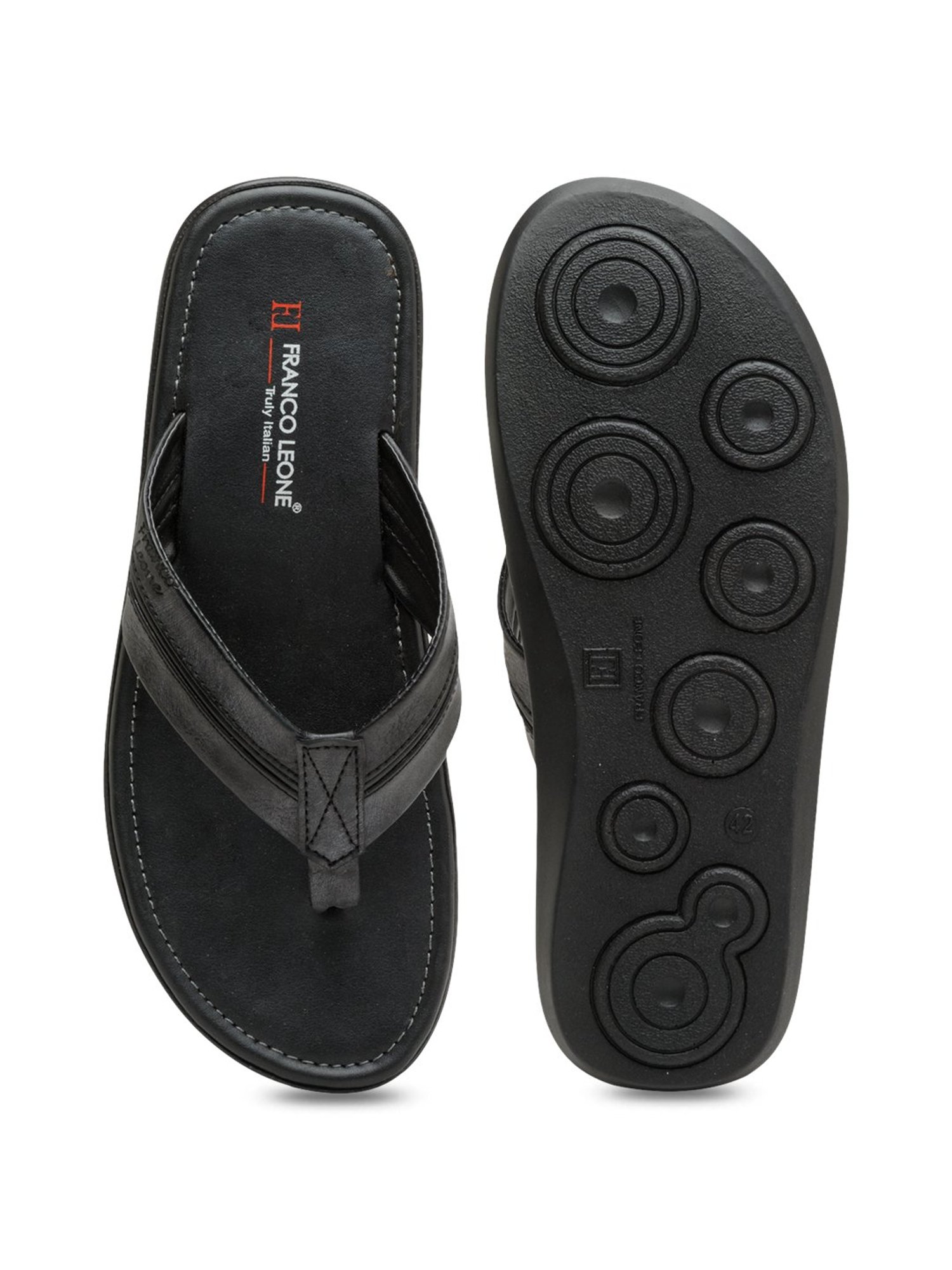 Buy Franco Leone Men Black Leather Sandals - Sandals for Men 1010847 |  Myntra