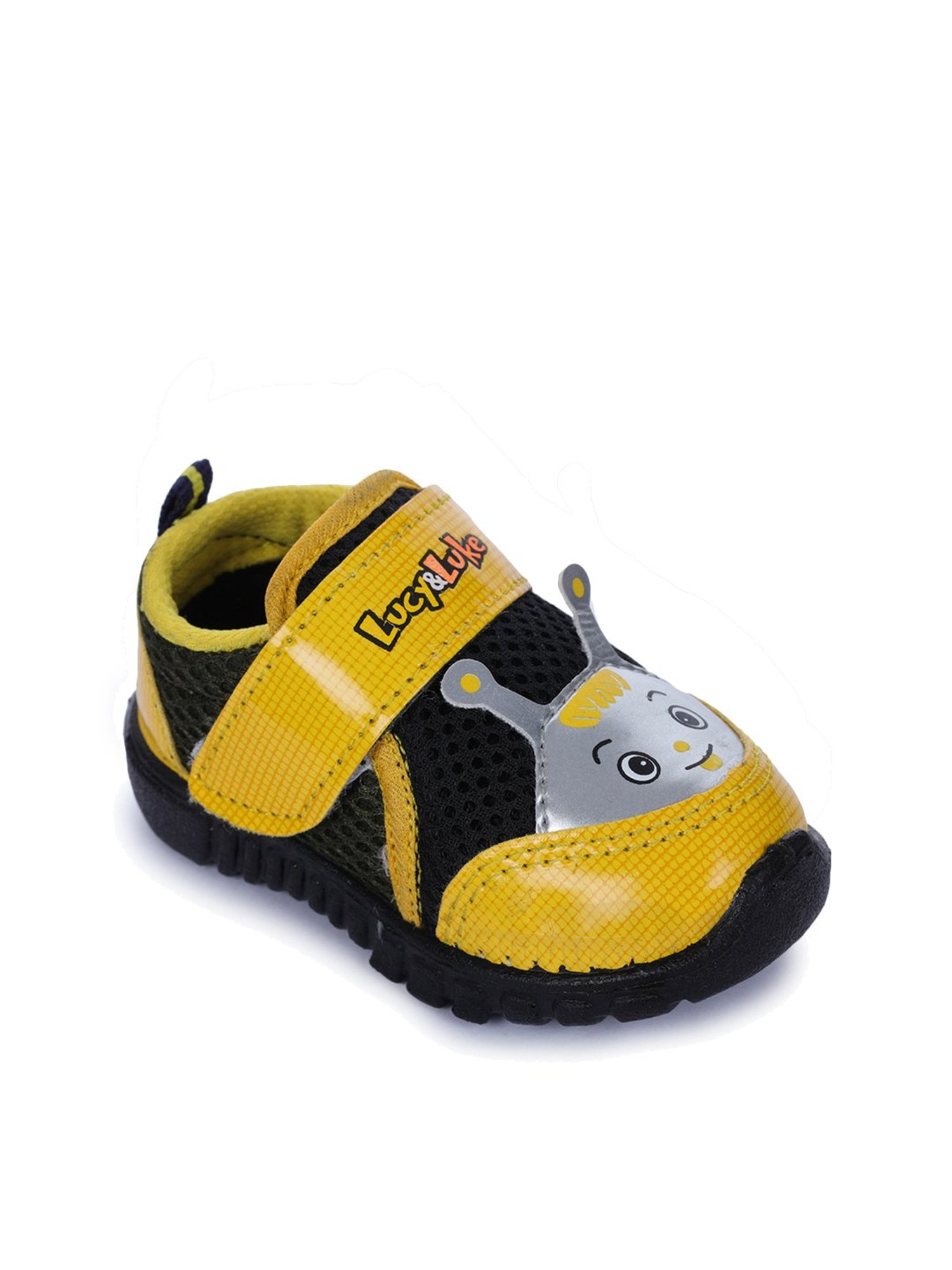 yellow velcro shoes