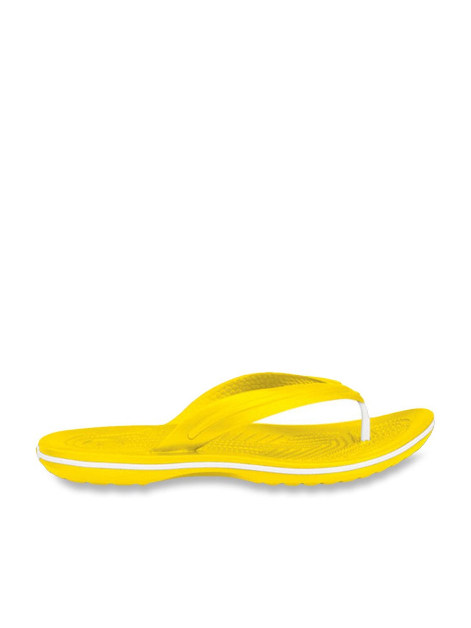 yellow croc flip flops