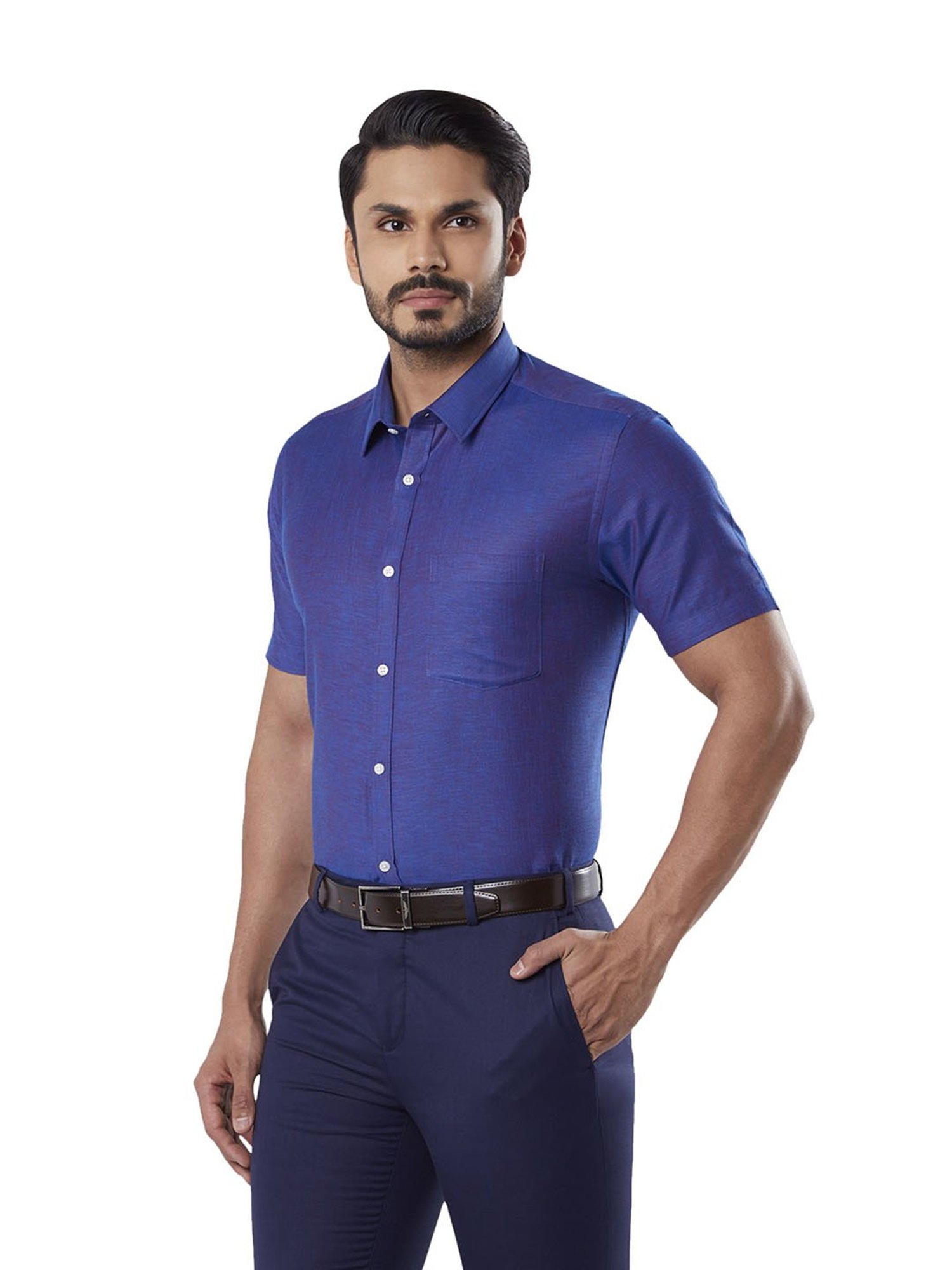 Dark Blue Half Sleeves Shirt for Men 