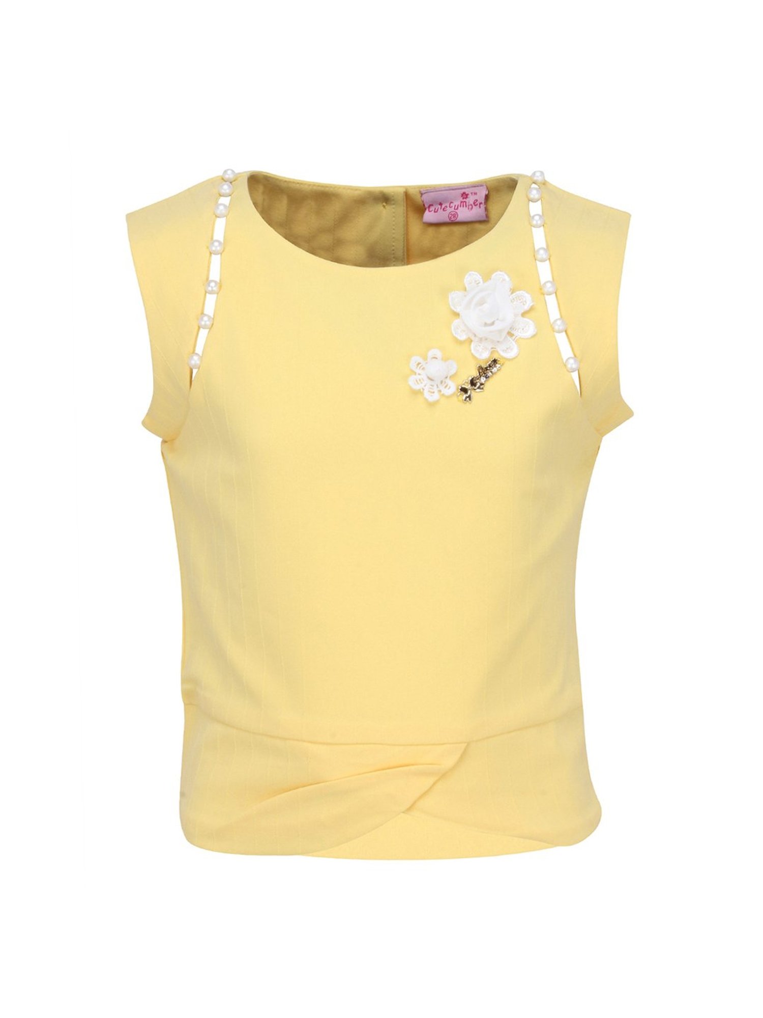 yellow embellished top