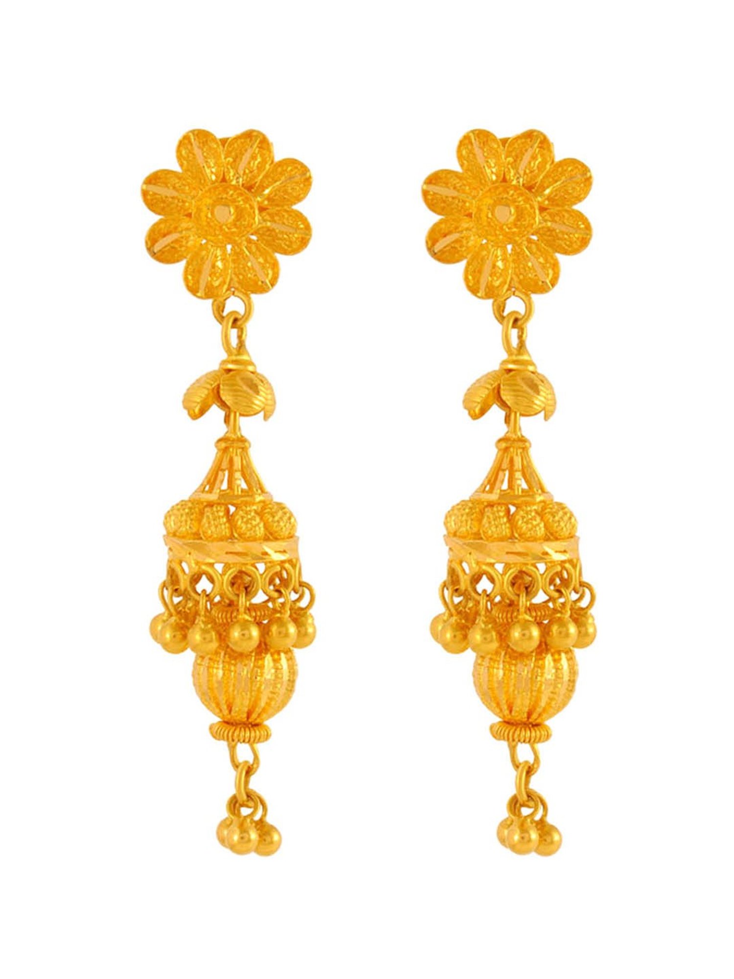 P.C. Chandra Jewellers 22K (916) Yellow Gold Jhumki Earrings For Women -  3.48 : Amazon.in: Fashion