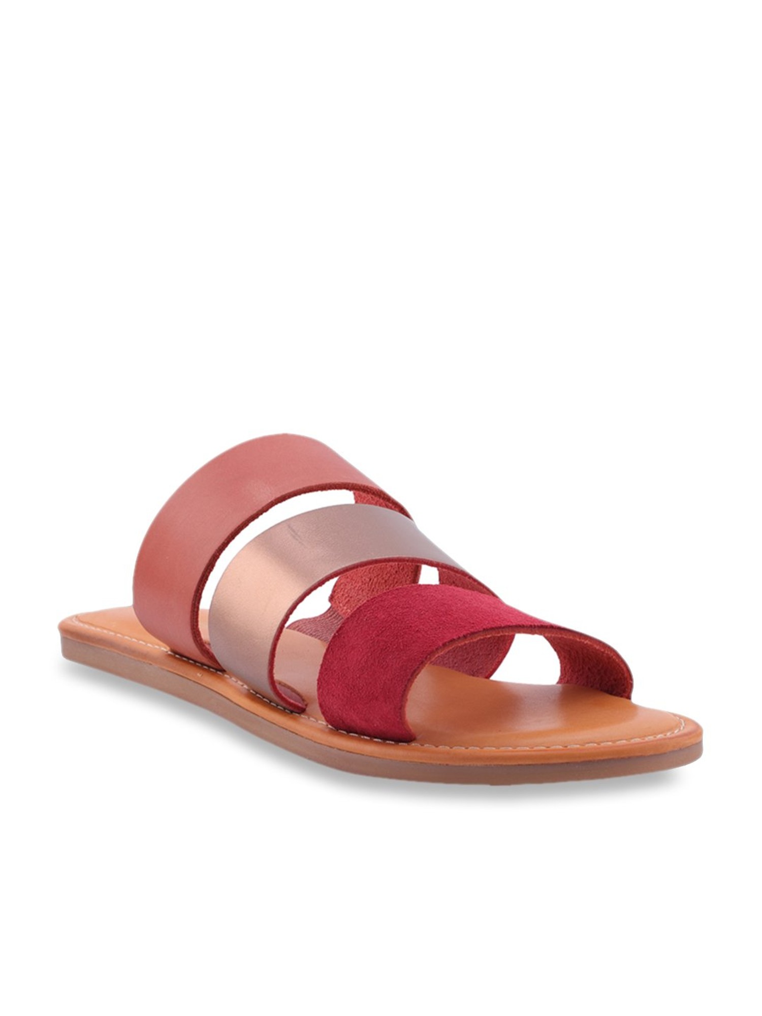 red casual sandals
