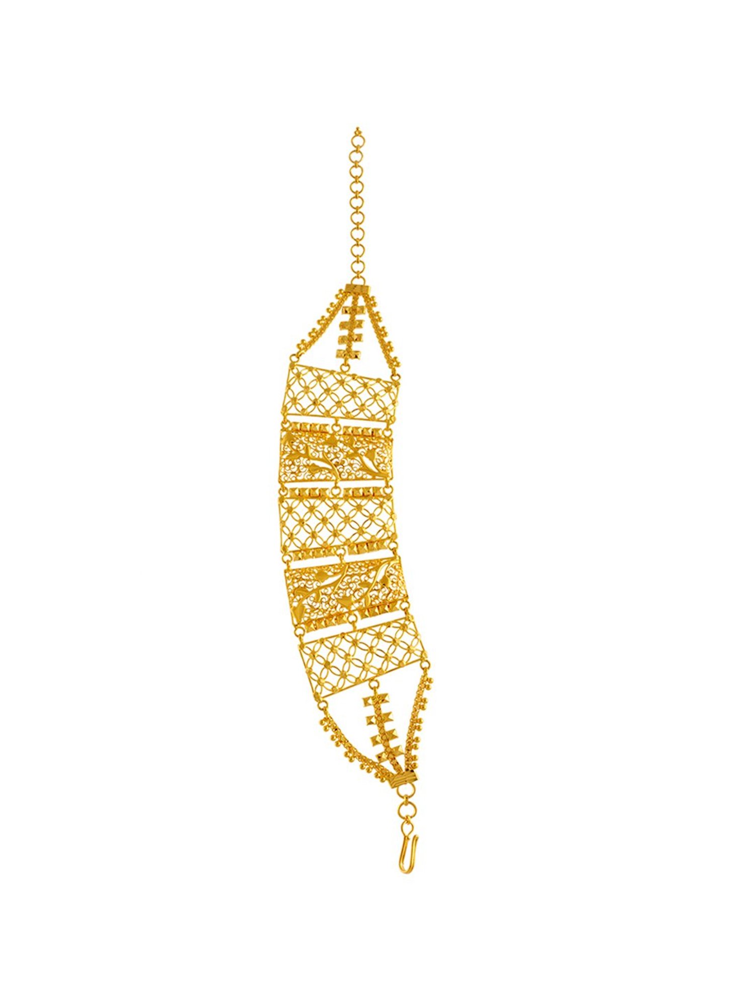 P.C. Chandra Jewellers 22KT (916) Yellow Gold BIS Hallmark Traditional Hand  Fan Style in American Diamond Bracelet for Women - 3.5 Grams : Amazon.in:  Fashion