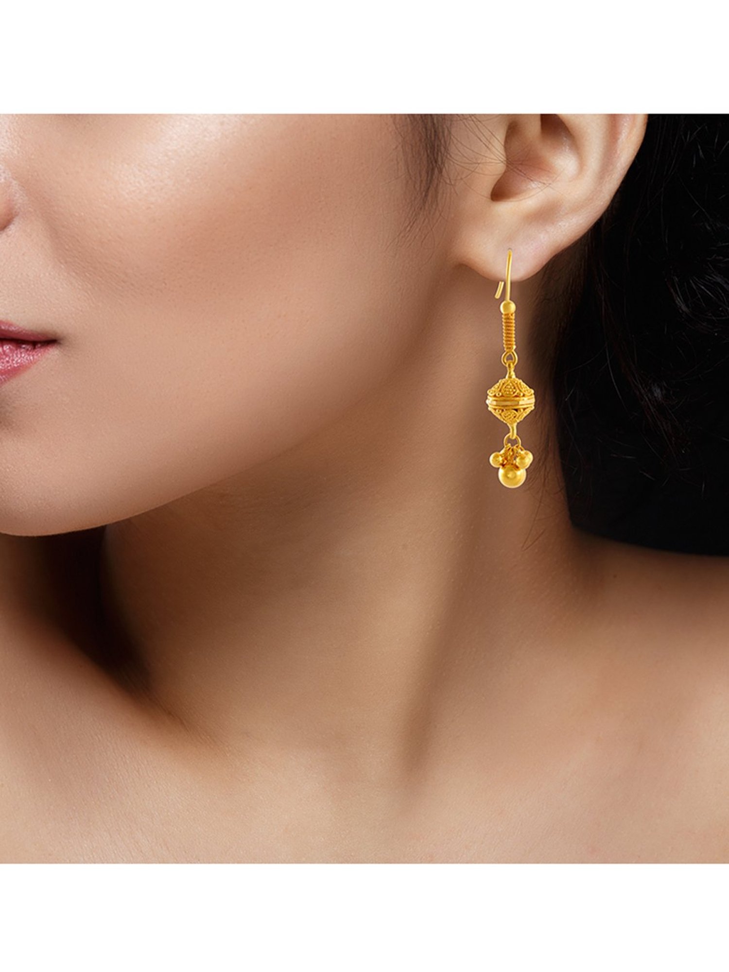 P.C. Chandra Jewellers 22k (916) Yellow Gold Jhumki Earrings for Women :  Amazon.in: Fashion