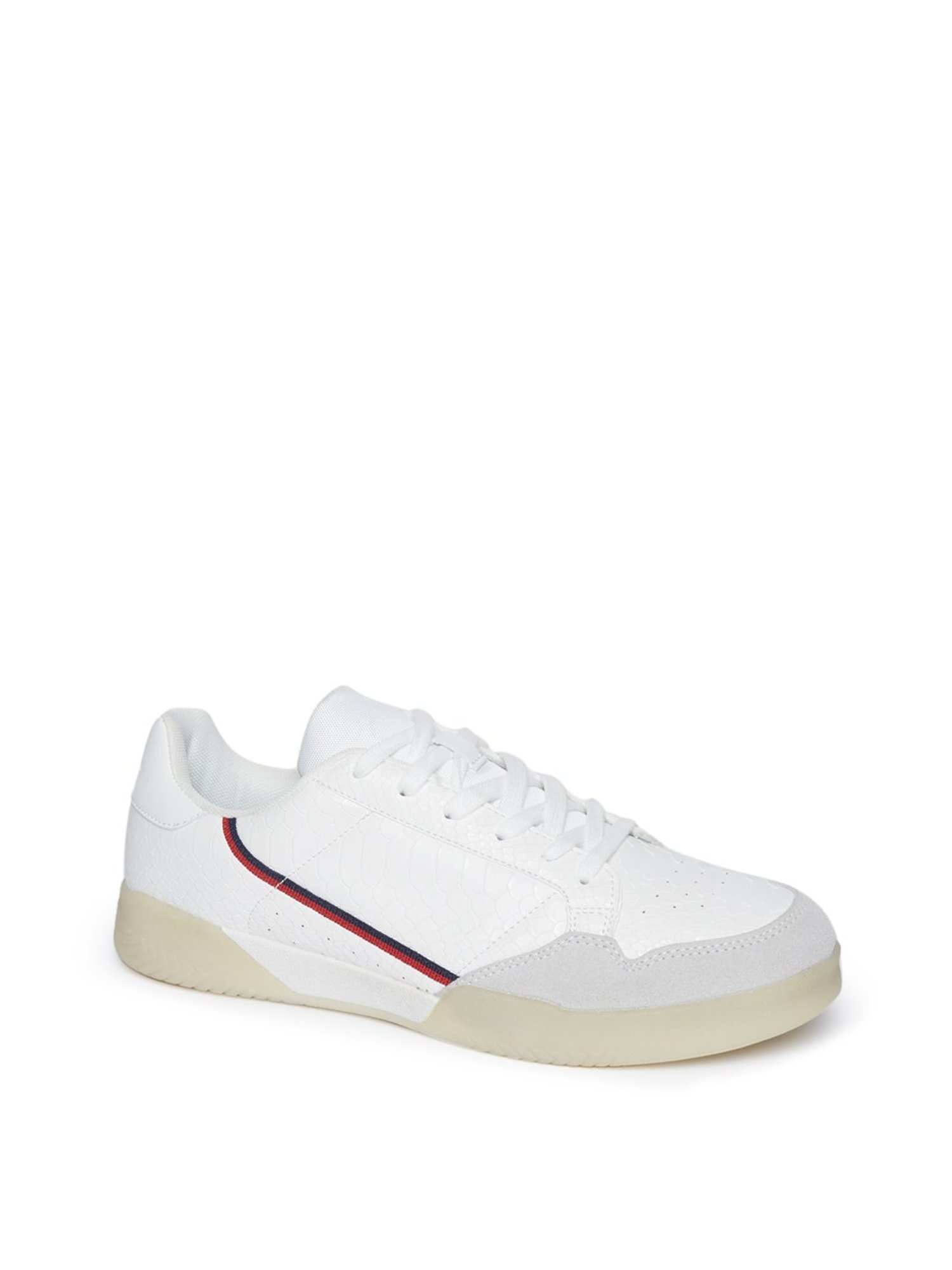 Westside White Faux-Leather Sneakers 