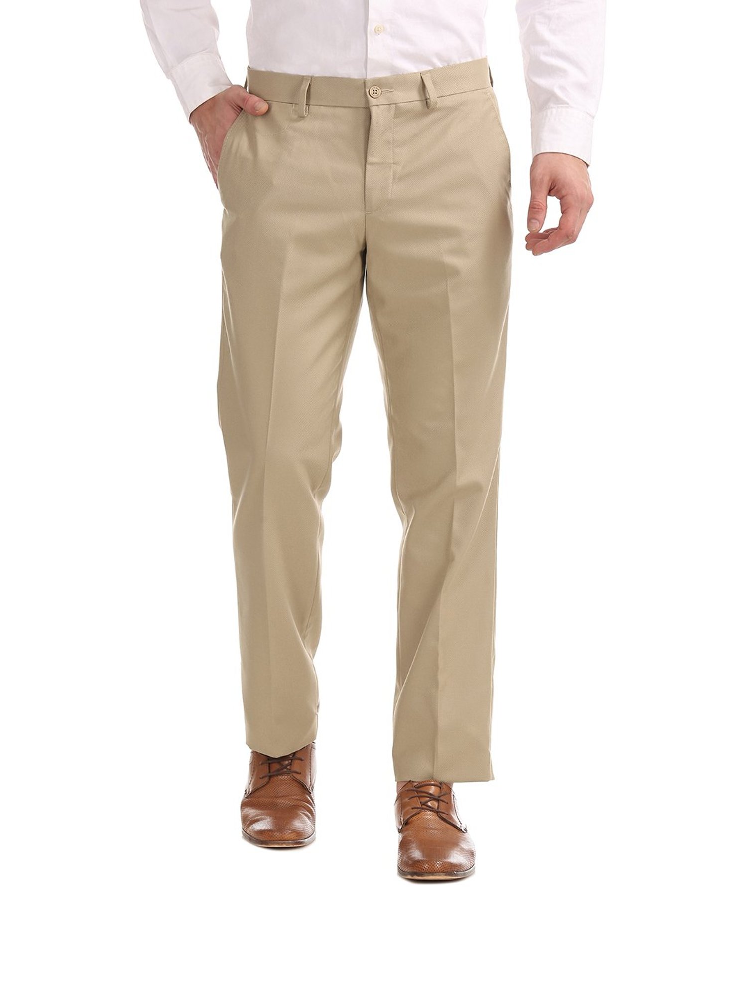 Excalibur by Unlimited Mens Slim Slim Fit Poly Viscose Formal Trousers  400016060676Beige30W x 35L  Amazonin Fashion